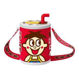 旺旺周边旺仔牛奶罐侧背包女孩便携单肩斜挎包水桶包