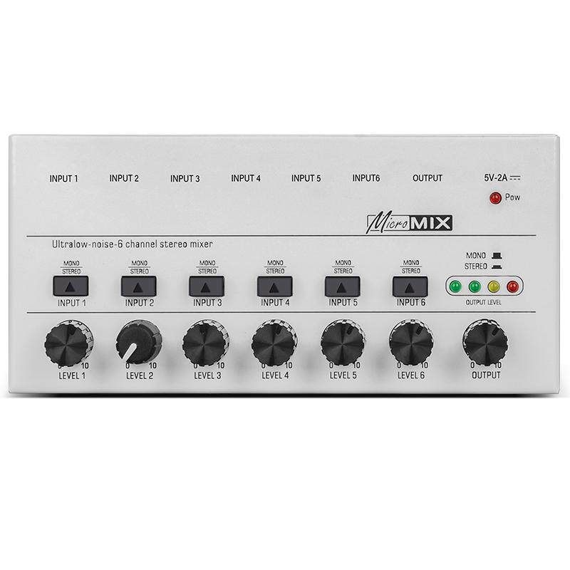 得普声 混音器 6进1出乐器麦克风音频集线器调音台拓展立体声MIX6
