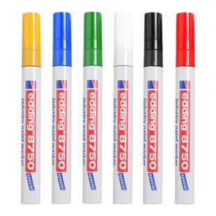德国进口edding8750艾迪防油耐高温金属油面记号笔尘面工业专用油漆笔防水不掉色镜面金属笔标记油性油漆笔