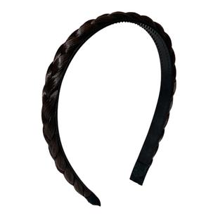 辫子假发头发发箍女2025新款黑色麻花辫一体仿真发卡头饰头箍发饰