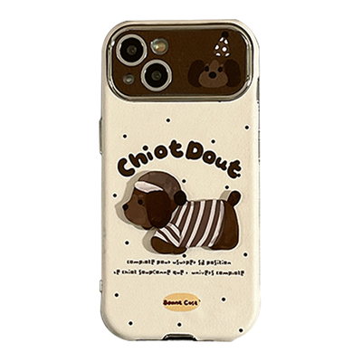 简约电镀可爱立体小狗手机壳