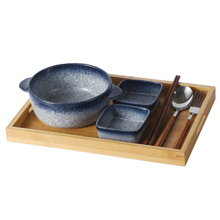 日式早餐减脂定食一人食餐具带托盘沙拉碗碟筷盘套装面碗家用酒店