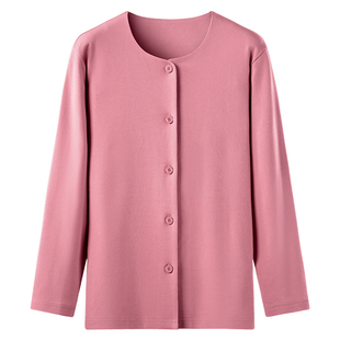 春织老人纯棉开衫秋衣秋裤女中厚宽袖口秋冬保暖上衣中老年内衣男