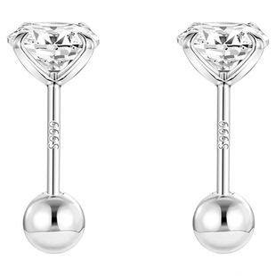 S999纯银耳钉闪锆轻奢精致高级感耳环养耳洞睡觉免摘2025爆款耳饰