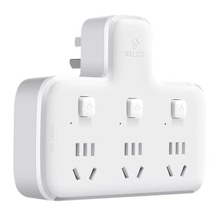 公牛插板固定墙上贴墙扩展插座床头一转多功能转换器排插线板插头