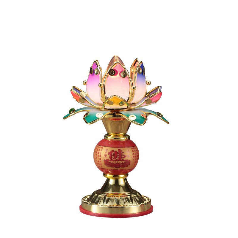 长明供灯供佛灯七彩莲花灯结缘品