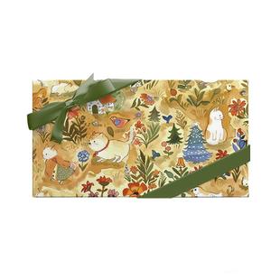 ISUKA一树家｜动物庄园可爱猫猫礼物包装纸新年情人节送朋友儿童生日伴手礼盒打包礼品纸高级感包书皮DIY彩纸