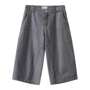 BUTTBILL 25SS城市游猎复古通勤日系酵洗伐木工装七分裤子男情侣