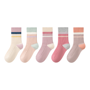 女童袜子儿童棉袜吸汗防臭中筒袜女孩大童秋冬季纯棉袜冬季学生袜