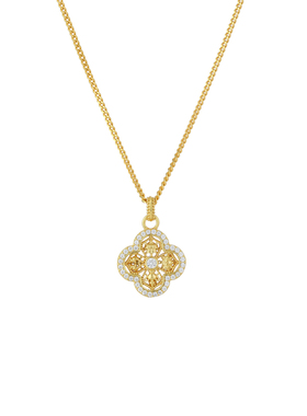 纯银金包银四叶草锁骨链