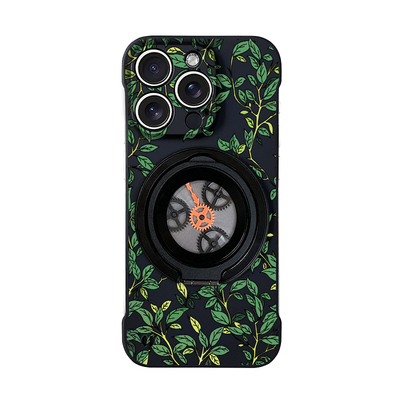 适用苹果磁吸齿轮旋转支架手机壳