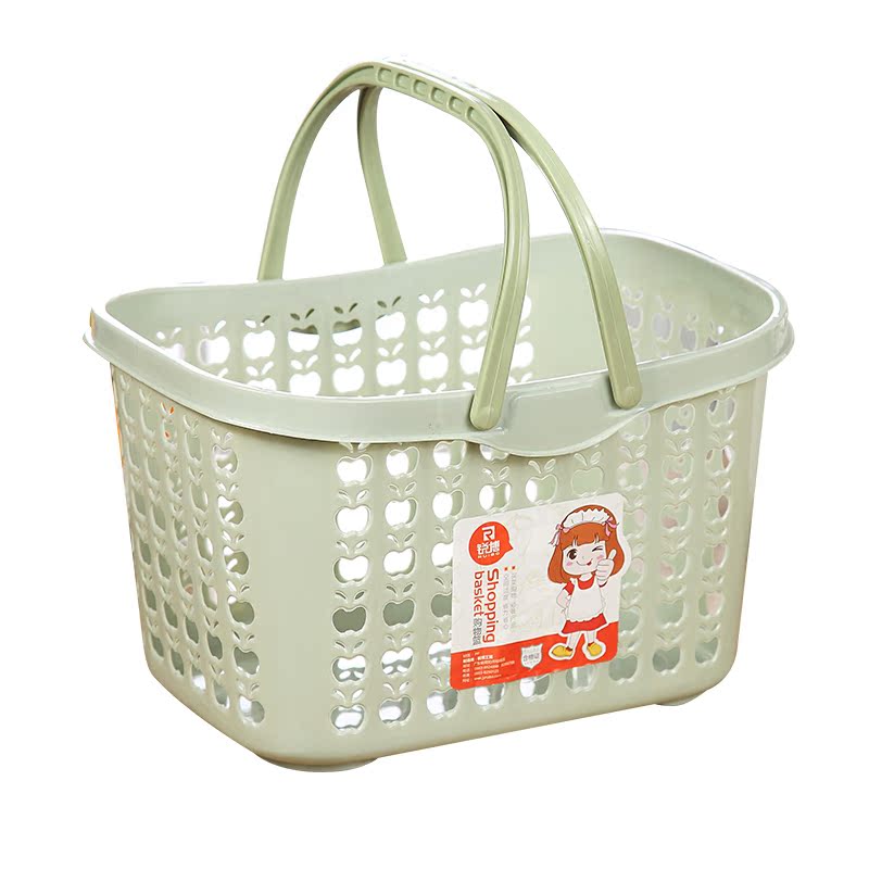 购物篮手提篮塑料筐超市篮大号啤酒篮子 小号买菜篮子草莓采摘篮