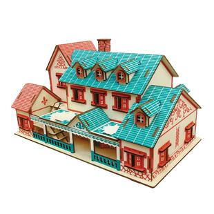 3d立体拼图 木质 木制仿真模型 儿童手工拼装益智玩 那拉提别墅
