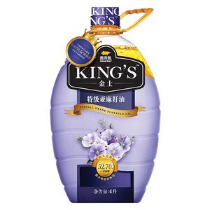 KING'S金龙鱼特级亚麻籽油4L高亚麻酸家庭健康食用油