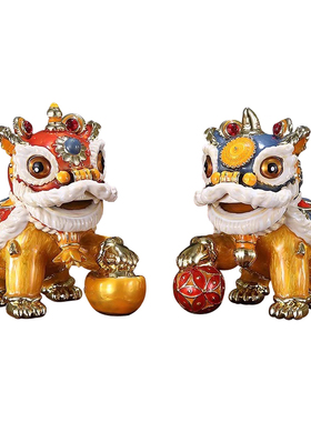 办公室狮子摆件一对开业礼品