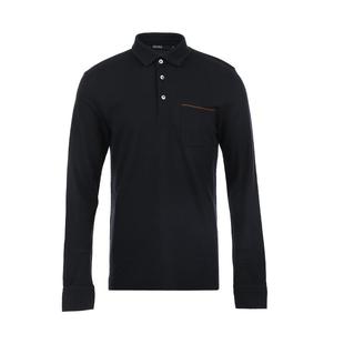 【自营】ZEGNA/杰尼亚男士商务休闲棉质薄款宽松长袖POLO衫T恤