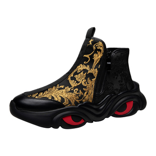 帆布鞋男款2025新款冬季狐奴加绒高帮鞋男款保暖棉鞋男鞋冬加厚潮