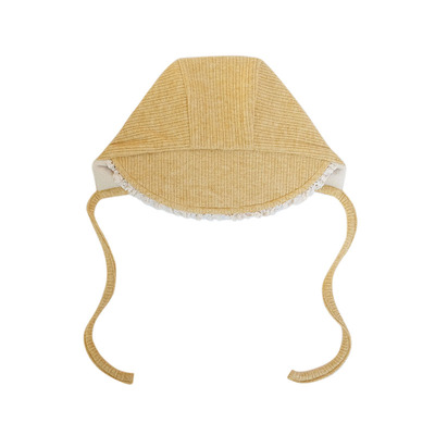 针织羊绒雪花条保暖大檐婴儿帽子