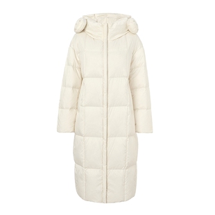 朗曼笛羽绒服女连帽中长款百搭气质上衣2025冬季新款通勤时尚外套