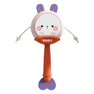 可啃咬牙胶婴儿玩具0到1岁新生婴幼儿宝宝抓握训练拨浪鼓益智玩具