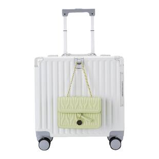 高端铝框撞色行李箱女士18寸登机箱男密码锁静音万向轮拉杆箱轻便