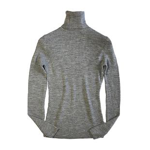 打底羊毛衫女 纯羊毛美利奴罗纹坑条 修身显瘦高领毛衣OL精纺薄款