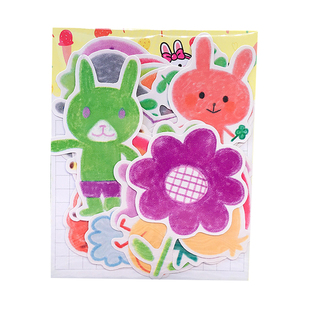 卡米洛少女心贴纸蜡笔小物手帐素材可爱手账滴胶手机背壳防水装饰