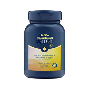 GNC健安喜铂金深海四倍鱼油omega3鱼肝油中老年成人4倍rtg软胶囊
