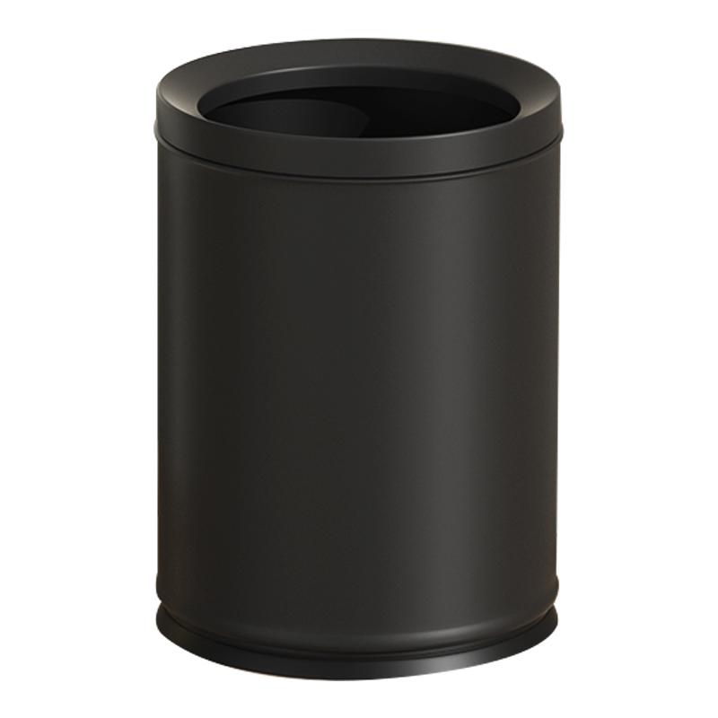 高档轻奢垃圾桶商用酒店级客厅厨房黑色办公室卧室卫生间无盖金属