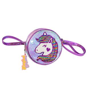 tigerfamily虎米儿童斜挎零钱小包亮片5岁女宝外出爱心款背包礼物