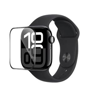 贝恒适用苹果S11手表全包康宁玻璃钢化膜Apple Watch Series s10新款S9/8/7合金边框手表保护贴膜ultra3/2壳