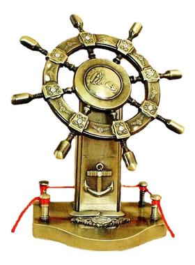 金属领航方向舵模型水手航海摆件