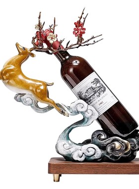 京茵新中式彩铜生财有鹿家居摆件