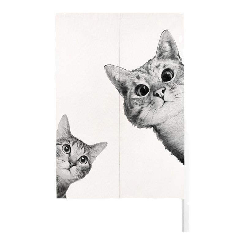 门帘ins北欧可爱猫咪卡通加厚