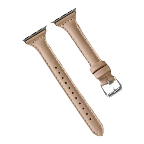 ProBefit适用applewatch小蛮腰皮质表带iwatchS11/9复古纤细皮表带S10苹果手表SE 8/7/6/5/4代真皮表带女秋冬