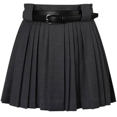 双圈腰带百褶短裙CALVINLUO