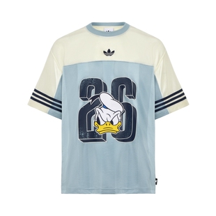 DISNEY迪士尼联名运动短袖T恤男女夏季新款adidas阿迪达斯三叶草