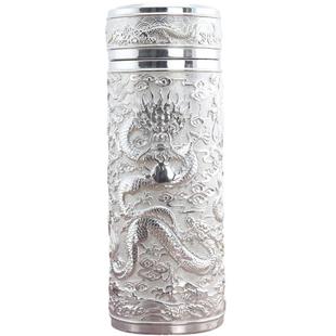 银杯子999纯银内胆银水杯足银茶杯云南雪花银商务礼品保温杯定制