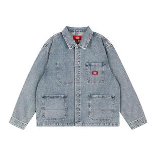 【陆柯燃同款】Dickies帝酷适25秋冬款牛仔工程师多口袋夹克外套