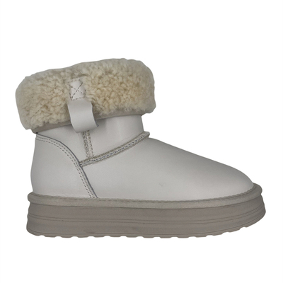 防水防滑真皮两穿白色加厚雪地靴