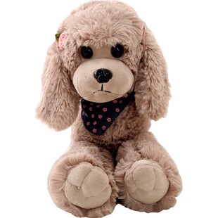 可爱仿真狗狗泰迪狗毛绒玩具贵宾犬公仔小狗玩偶趴趴狗床上娃娃女