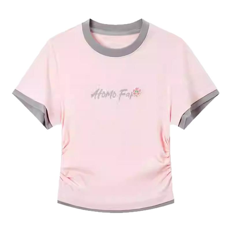 特步ATOMO FAFA丨短袖2025夏季新款T恤针织衫女款975328010507