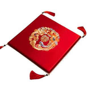 结婚坐福垫订婚跪垫婚礼用品红色喜字坐垫拜堂喜垫敬茶垫子一对