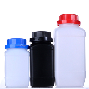 加厚塑料方瓶大口径蓝盖试剂瓶实验室耐酸碱分装瓶密封瓶毫升4