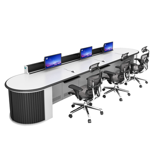 操作台监控台监控室控制台指挥中心调度中心工作台监控桌监控平台弧形现代机柜LYA系列