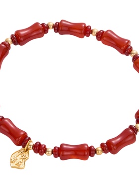 JAY竹节红玛瑙手串手链新年礼物