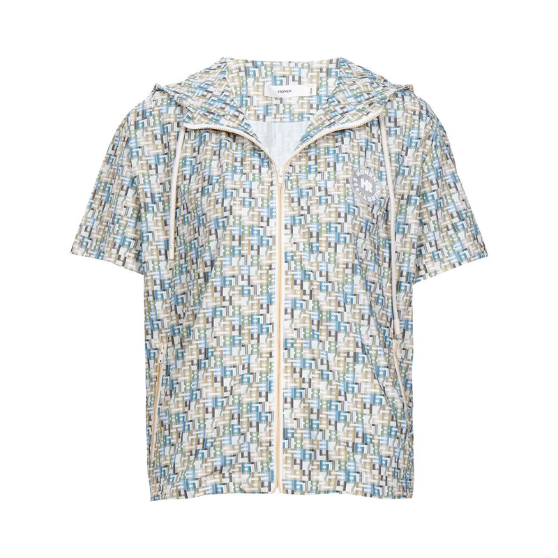 红人夏季连帽抽绳显瘦印花外套