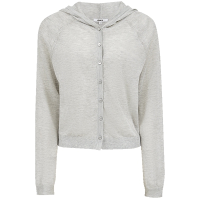 ONLY薄款插肩袖连帽开衫针织衫