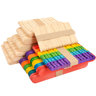 彩色雪糕棒原木冰棍棒diy手工自制玩具模型材料包木棒小木片木棍