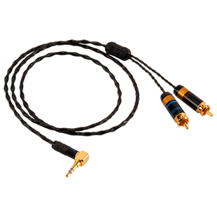日本古河纯银3.5mm转双莲花音频线一分二RCA头电脑功放1分2音响线